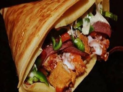 Crispy Chicken And Sausage Crepe