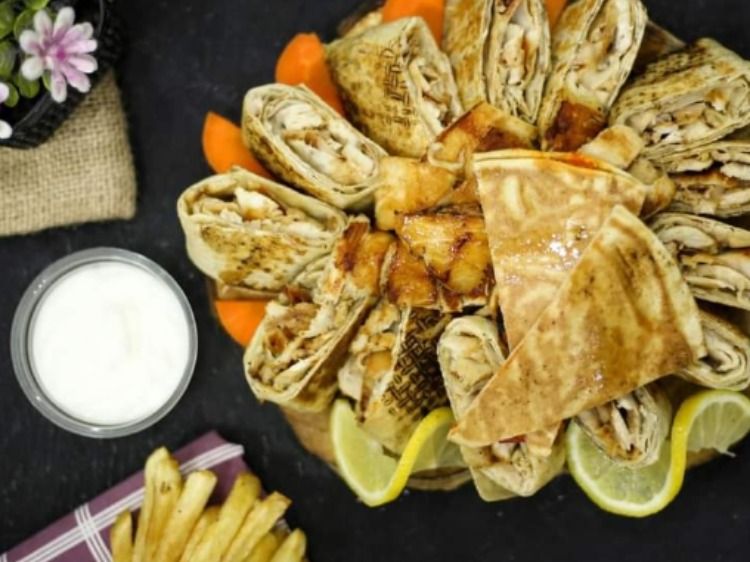 Arabic chicken Shawerma meal