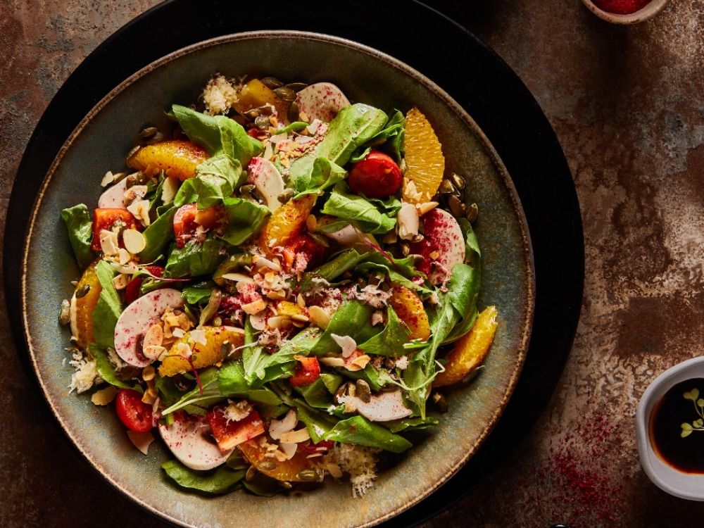 rocca with orange salad