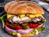 double mozzarella cheese beef burger