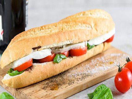 Feta Cheese Sandwich With Tomatoes And Cucumbers