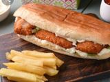 Potato sandwich with falafel