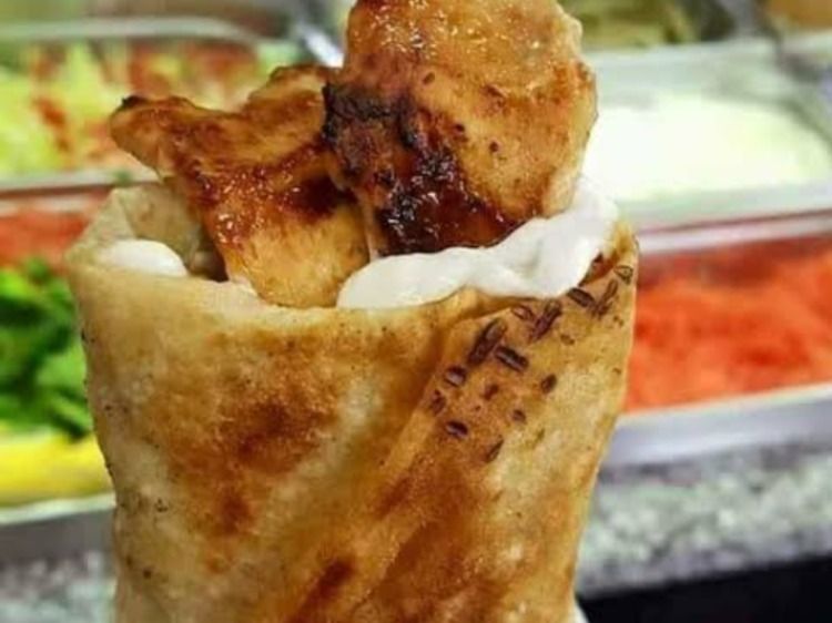 Large Syrian bread Chicken Shawerma sandwich