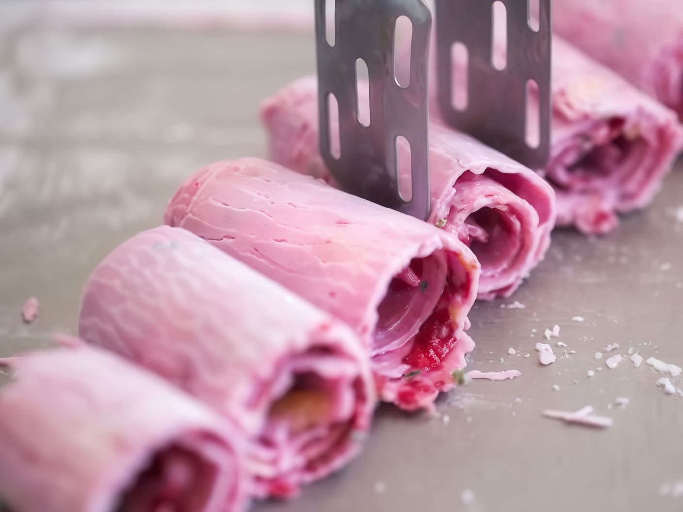 Strawberry Yogurt Ice Cream Roll