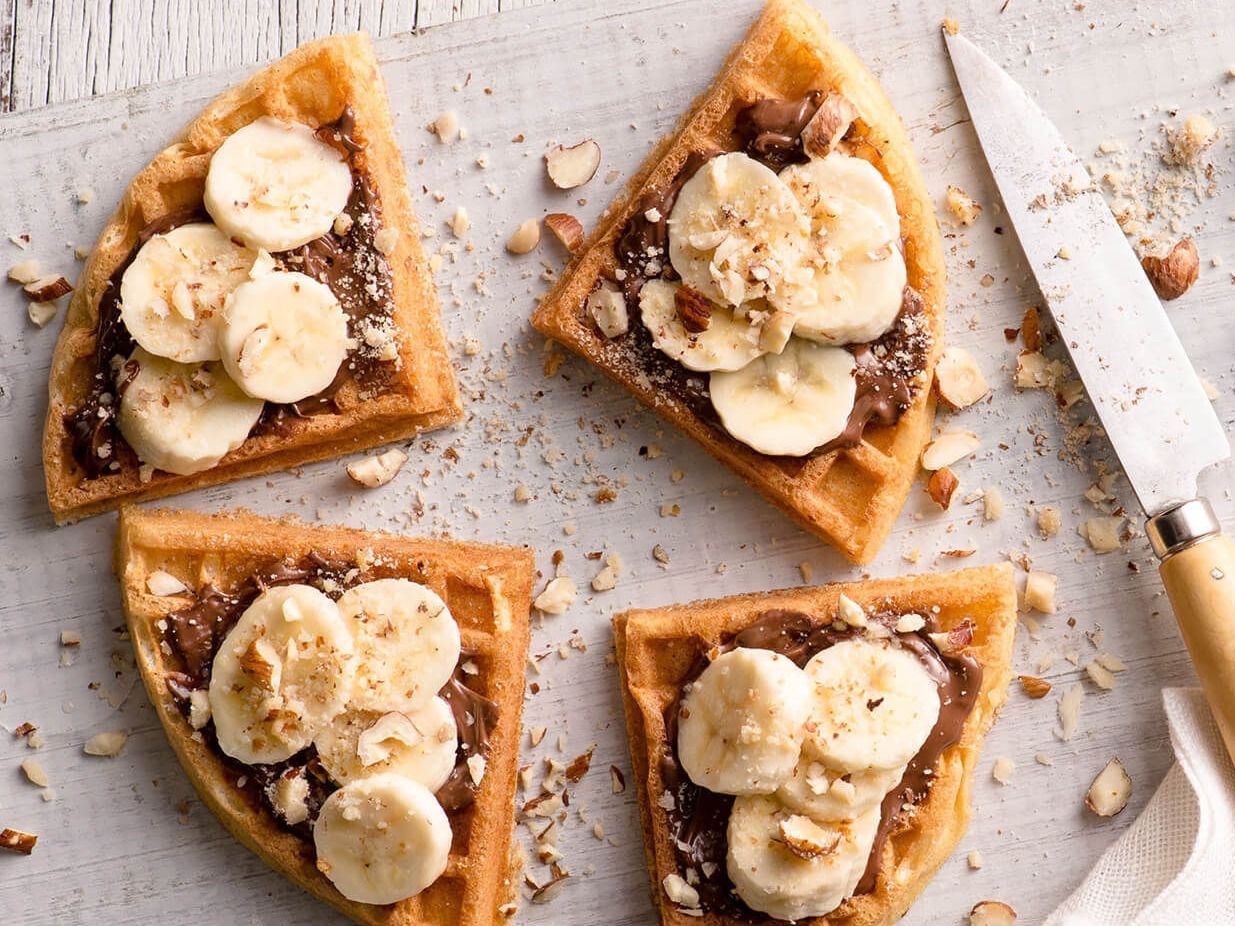 Nutella Chocolate Waffle With Banana