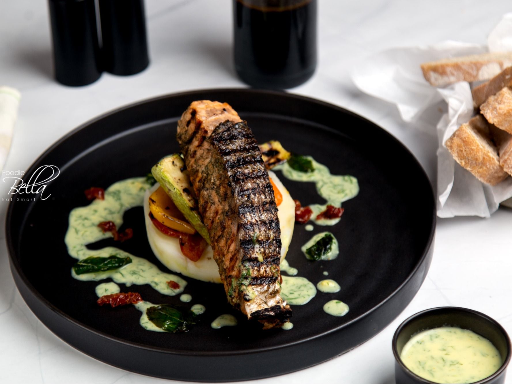 Polenta Crusted Salmon Plate