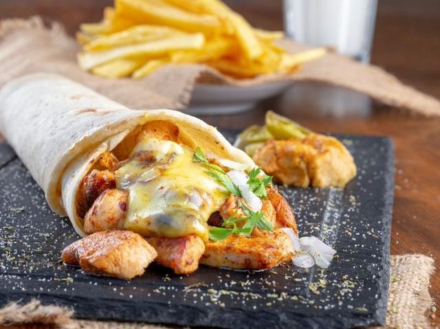 Chicken Shawarma Sandwich With Mozzarella Cheese