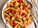pasta with mix chicken pan