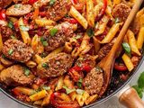 pasta with oriental sausage pan