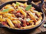 Pasta With Mix Meat Pan