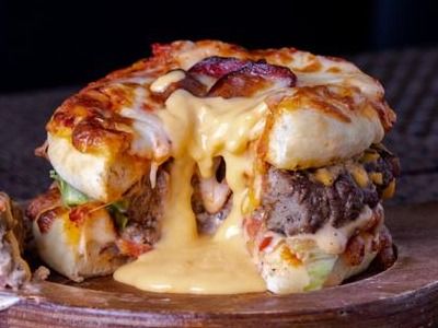 Large Cheese Pizza Burger