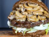 Creamy mushroom burger