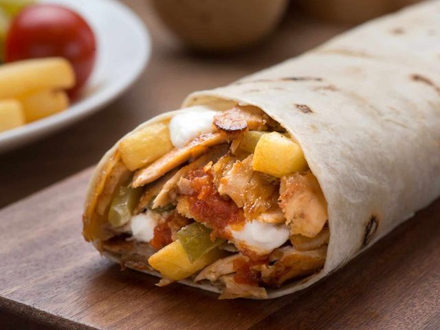 Chicken Shawarma Sandwich With Fries