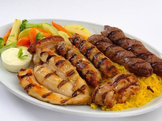 1/8 Shish With 1/8 Sausage And 1/8 Kofta Meal
