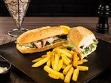 Cold Grilled Chicken Breast On Wood Sandwich