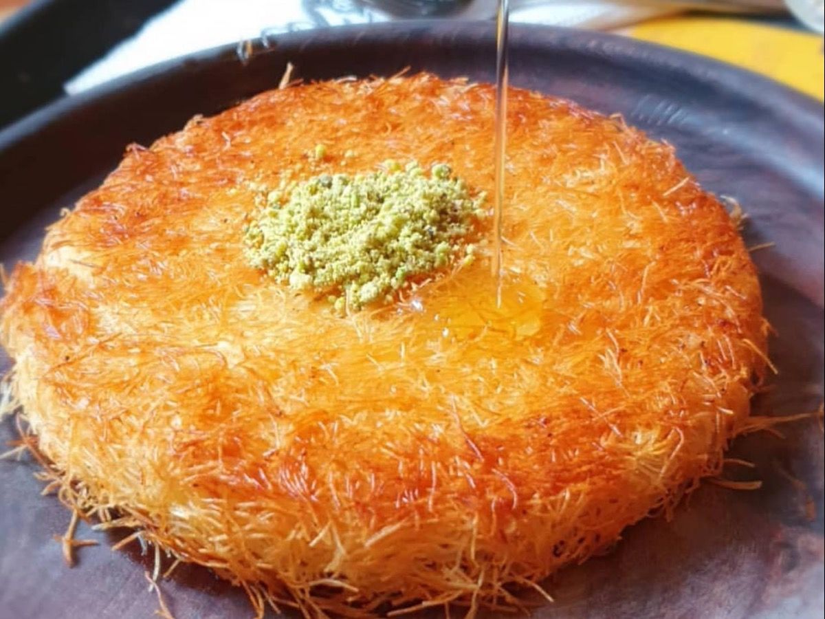 Turkish Konafa Stuffed With Cheese And Pistachios