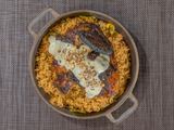 Half Stuffed Chicken With Rice And Vegetables
