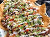 Cheesy Tortilla Chips With Carne Asada Steak
