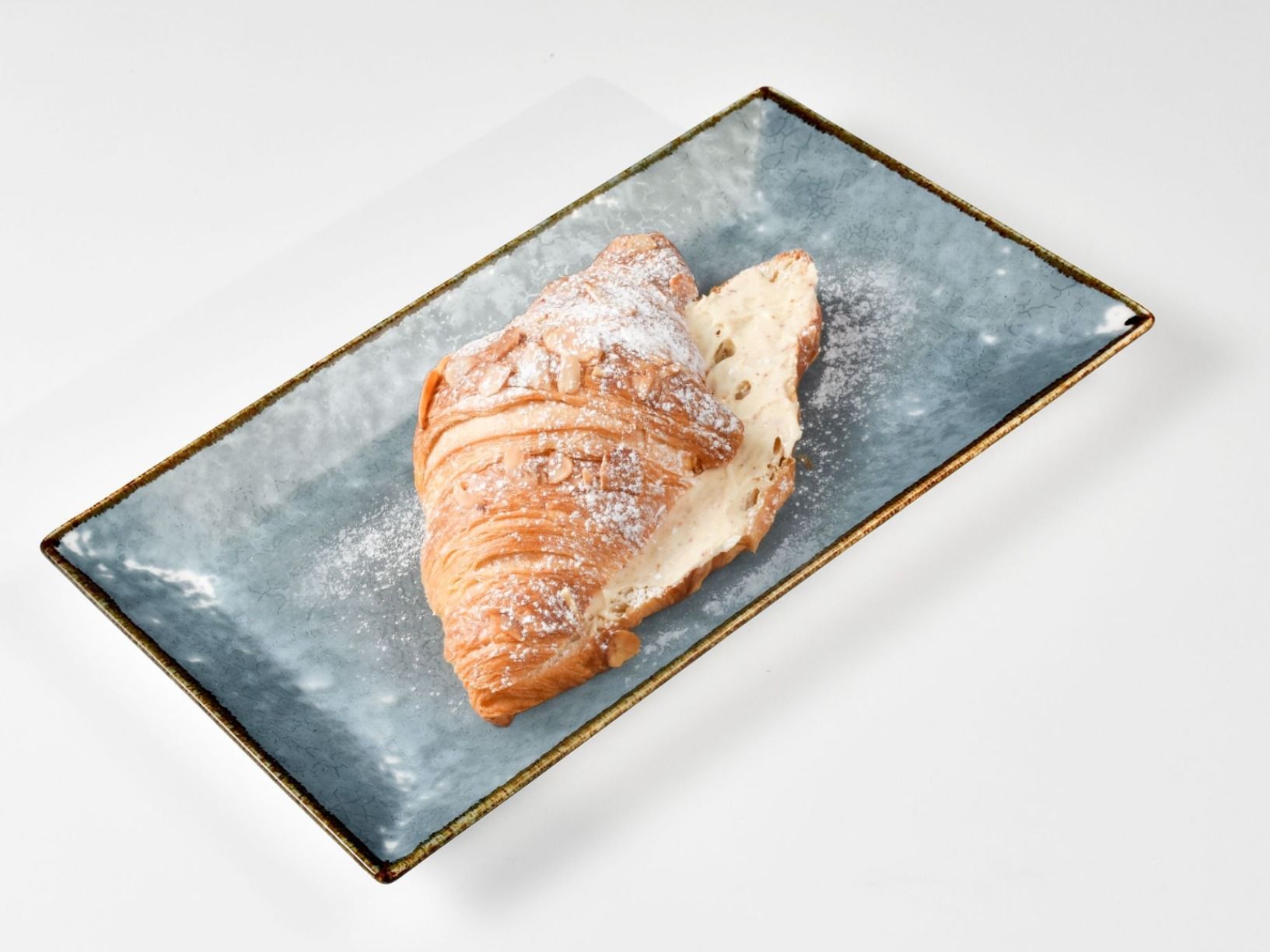 Croissant With Cream And Almond Slices