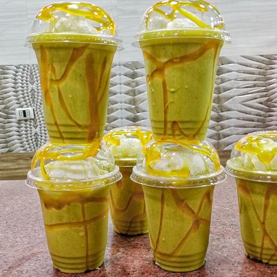 Avocado with mango and ice cream
