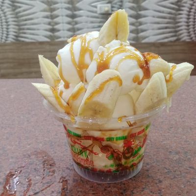Banana Slices With Ice Cream Can