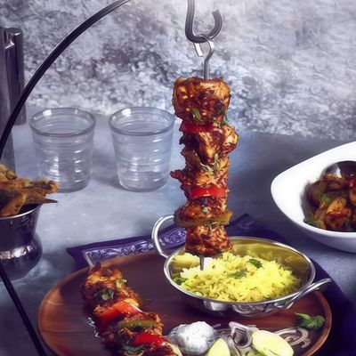 Stand Chicken Shawerma On Coal