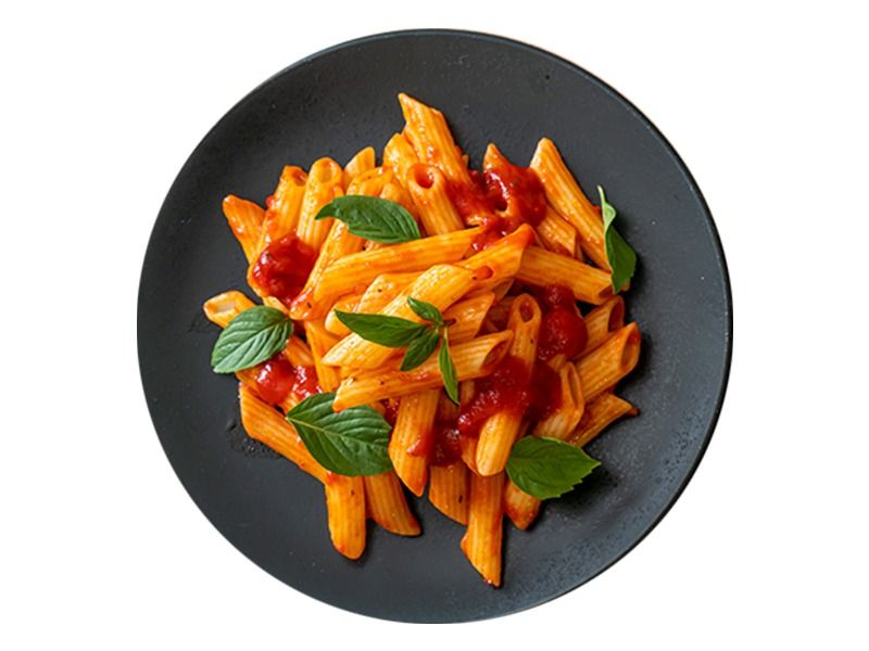 red sauce plain pasta