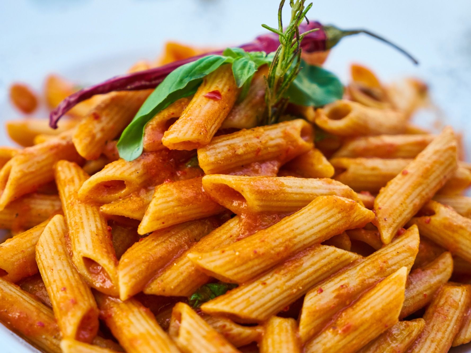 Pasta With Red Sauce And Pepper