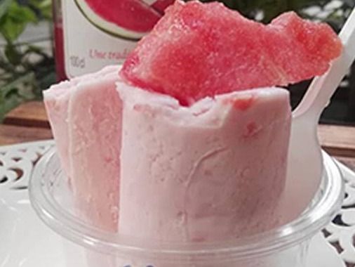 Watermelon ice cream roll