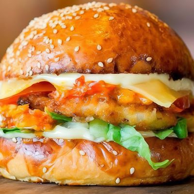 Plain Beef Burger Sandwich