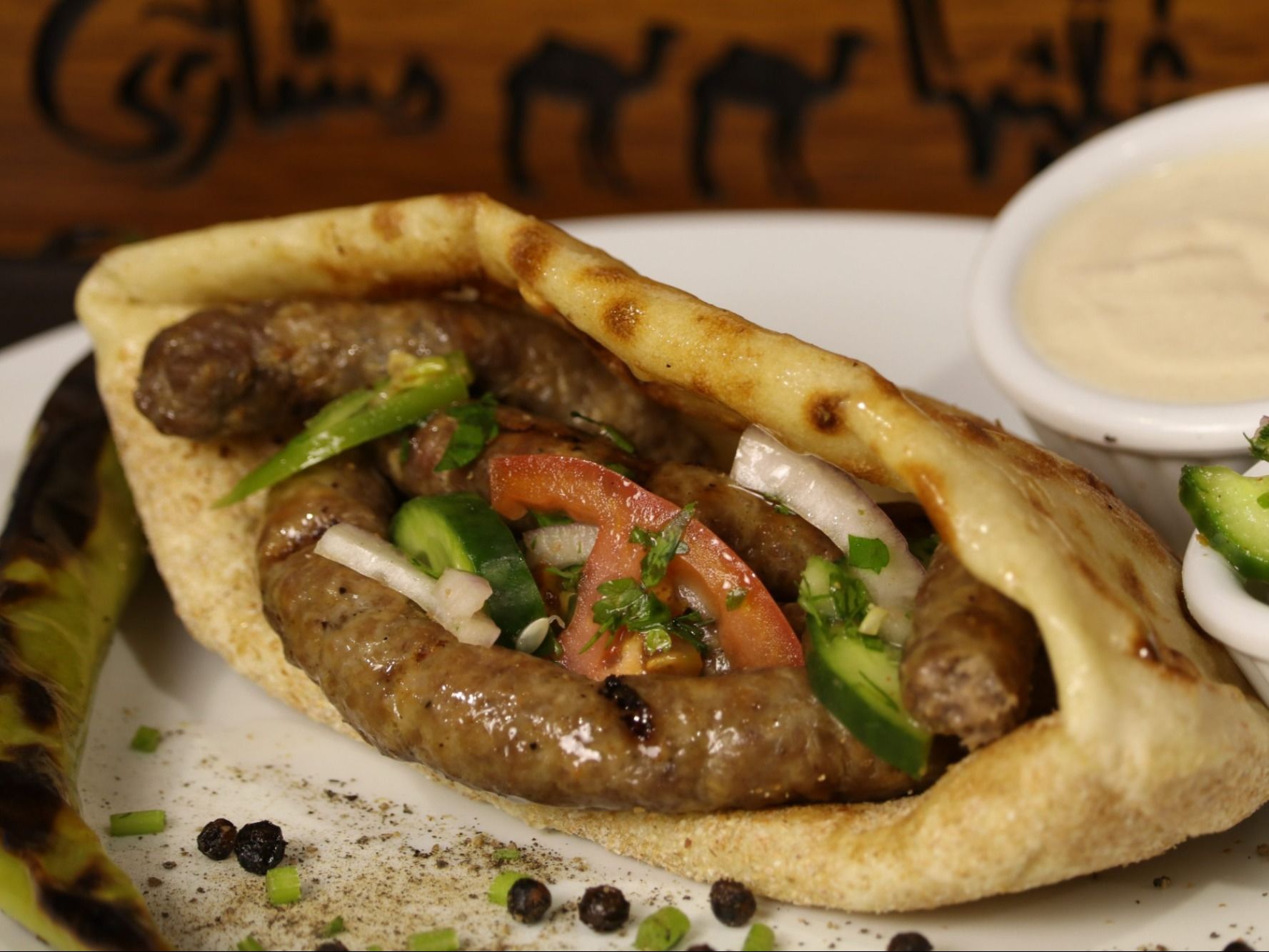 Charcoal Grilled Oriental Sausage Sandwich