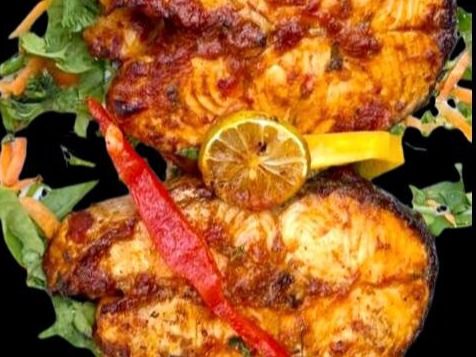 Salmon slices meal