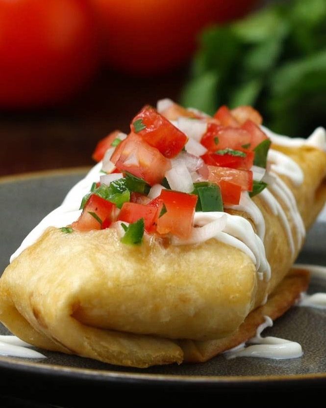 Korean Fried Chicken Chimichangas