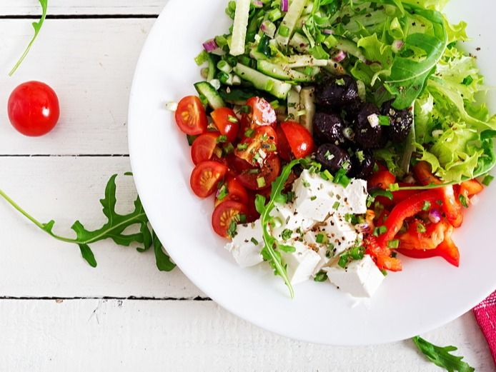 White Cheese With Tomatoes With Mint And Pepper