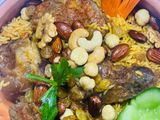 Pressured Cooked Rice With Lamb Meat Dish Meal