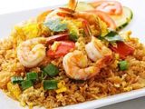 Pressured Cooked Rice With Shrimp Dish Meal