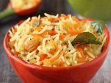 Pressured Cooked Plain Rice Dish Meal