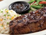 Fillet Poivre with rice Dish