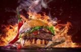 Spicy Fire House Burger Sandwich