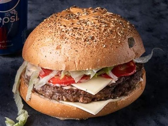 Burger With 2 Slices Of Single Cheese Sandwich