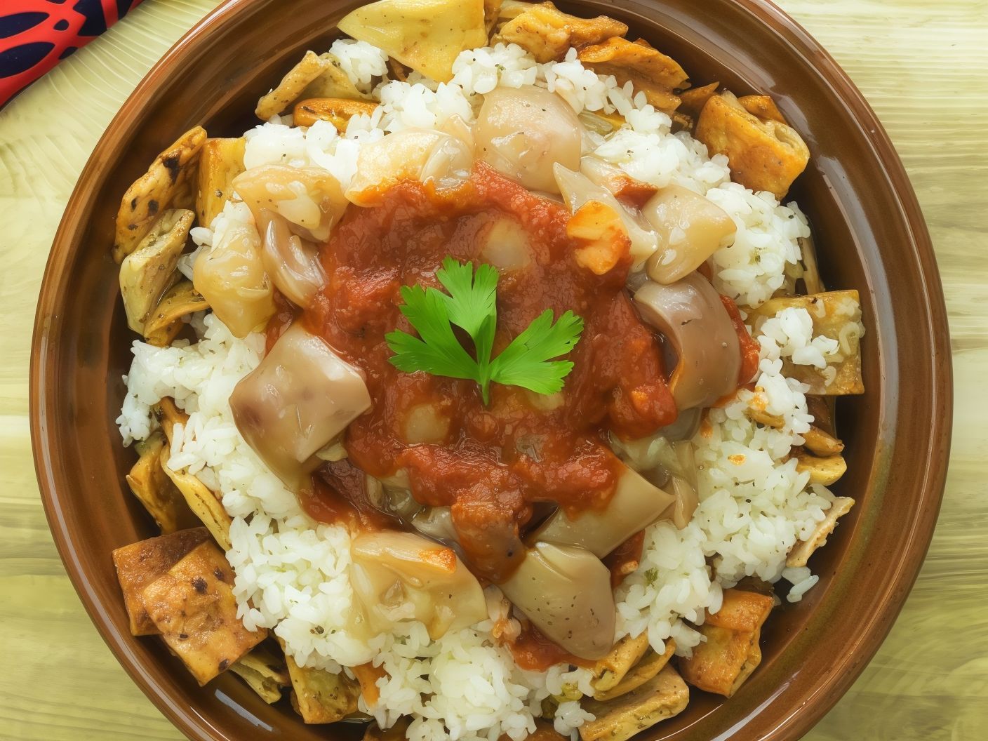 Knuckles Fatteh with vinegar and garlic
