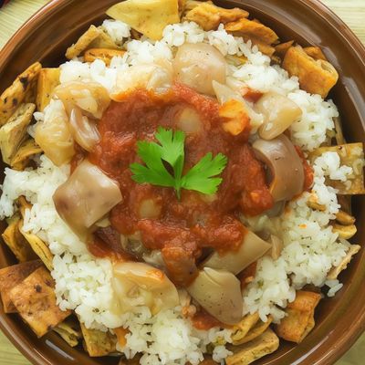 Knuckles Fatteh with vinegar and garlic