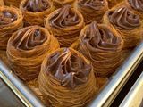 Konafa Bread With Honey And Nutella With Biskut Lotes