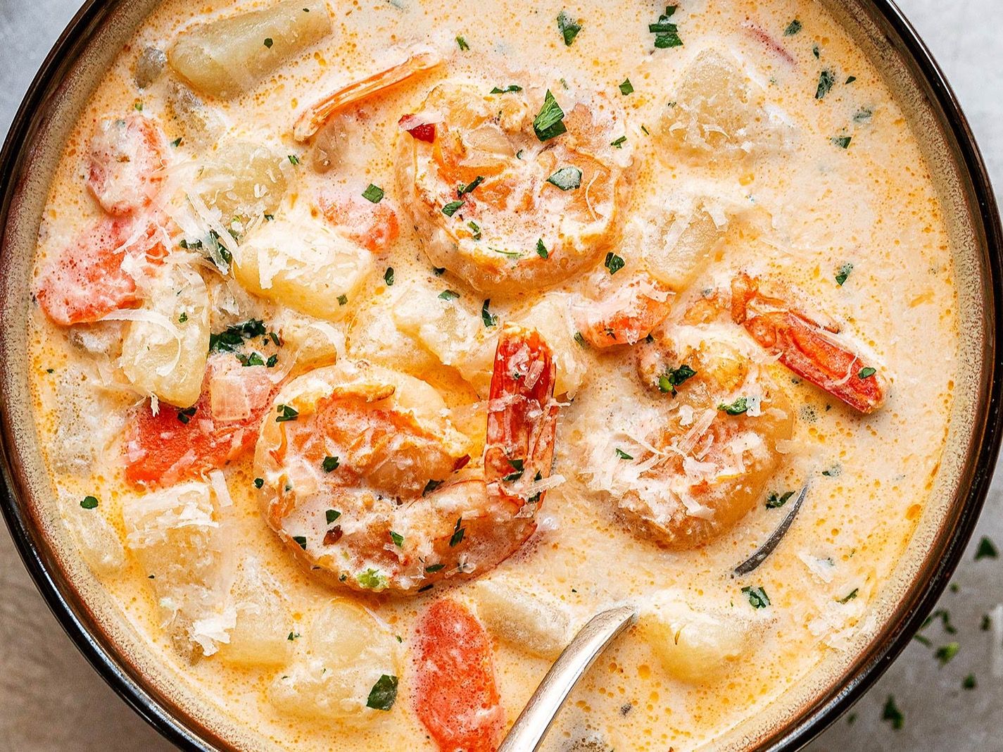 white sauce shrimp soup