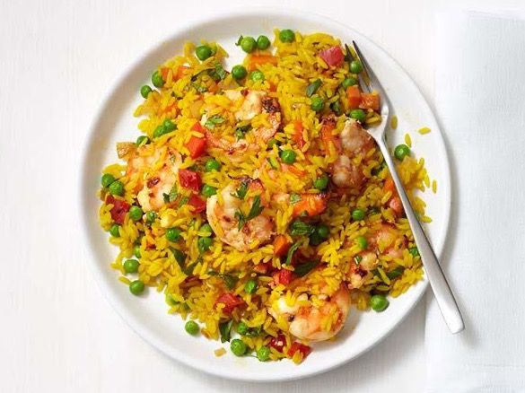 Madfoun shrimp yellow rice