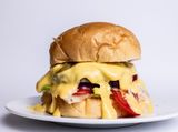 Cheese Burger Rounded Bread Sandwich