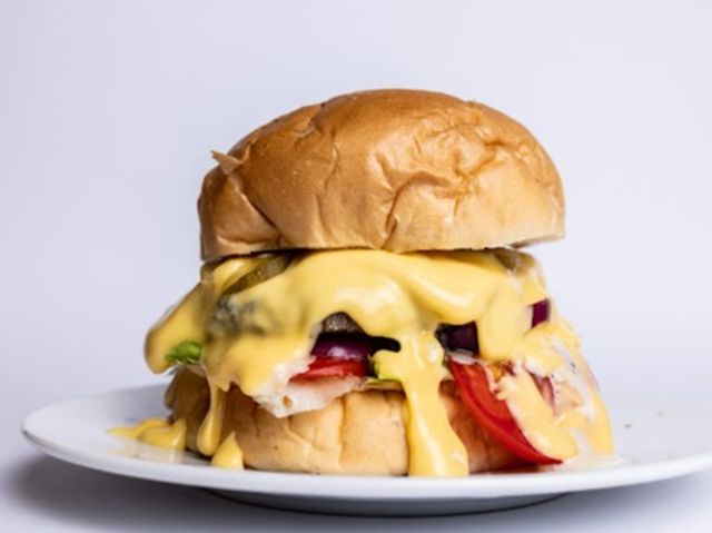 Cheese Burger Rounded Bread Sandwich