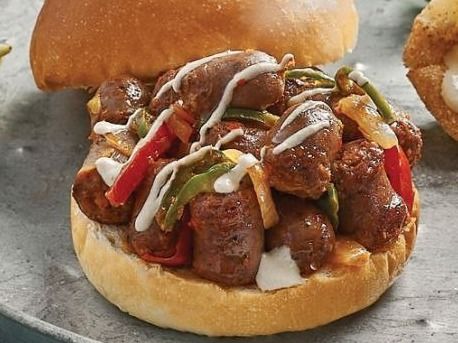 Oriental Sausage With Pomegranate molasses sandwich