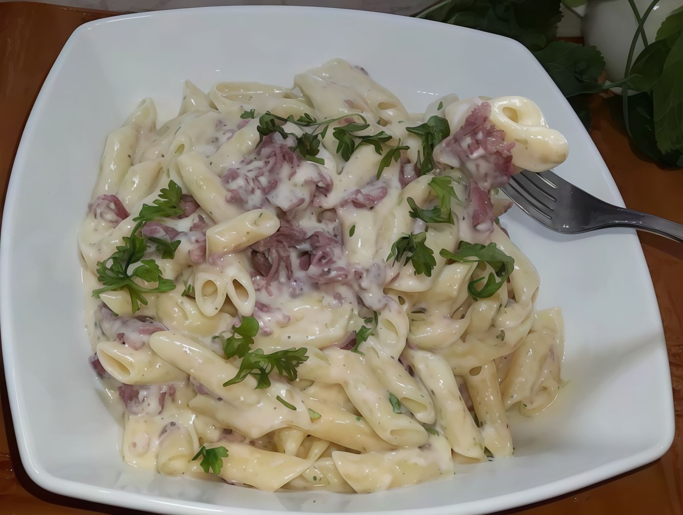 Pastrami Bechamel Pasta