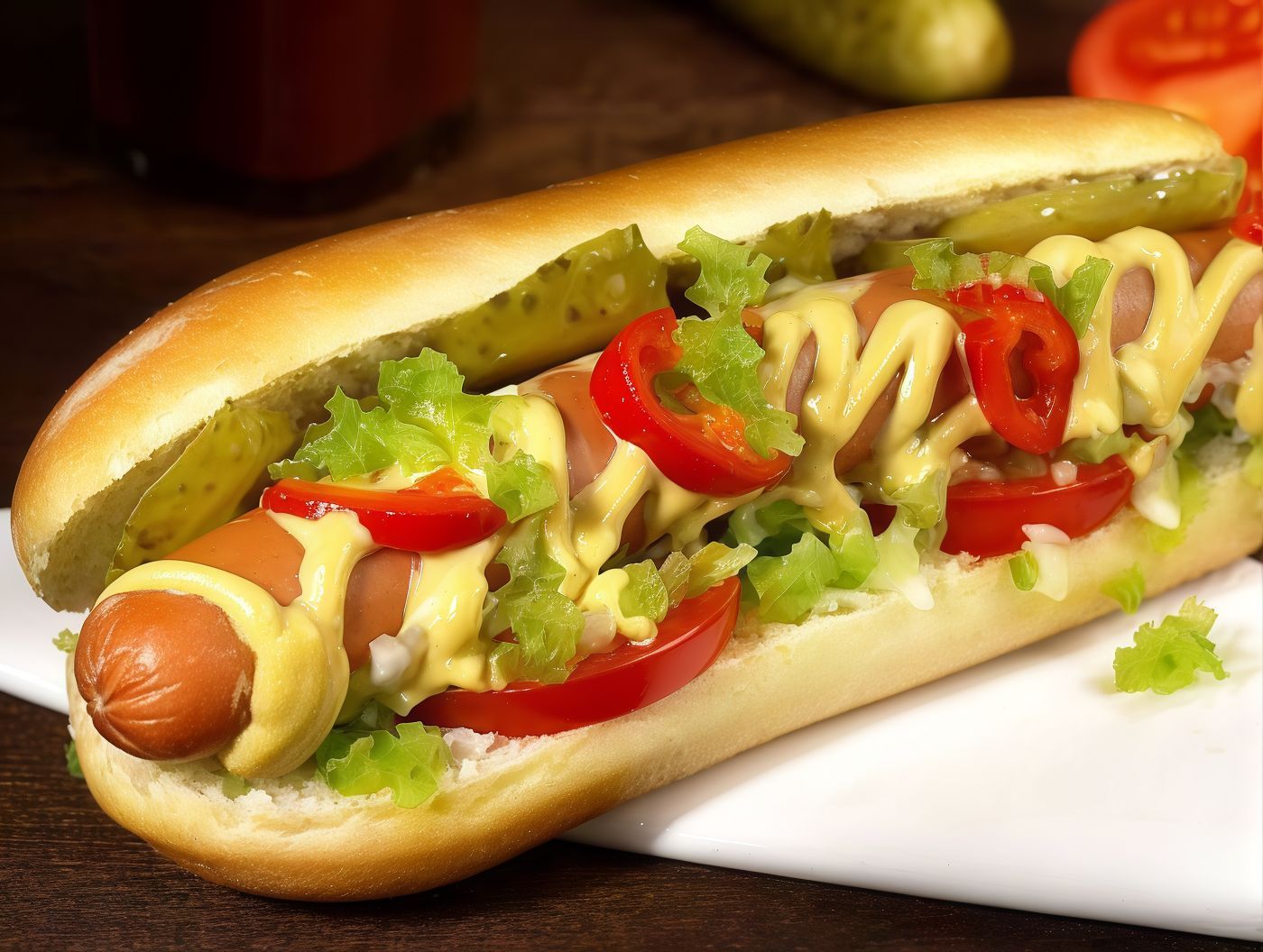 Hot Dog With Cheese Sandwich